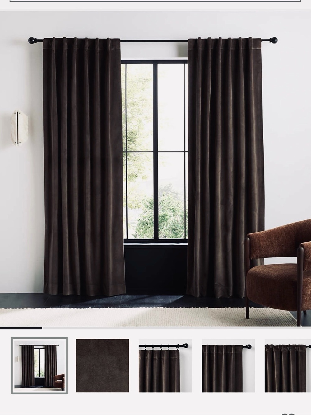 Pottery Barn Velvet Rideau Curtain Set